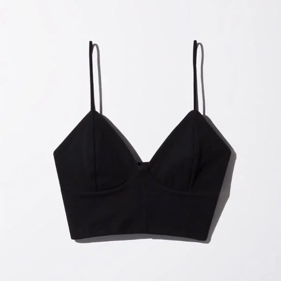ARITZIA Wilfred Free Ling Bustier Crop Top Blk Sz 4 - Picture 1 of 8